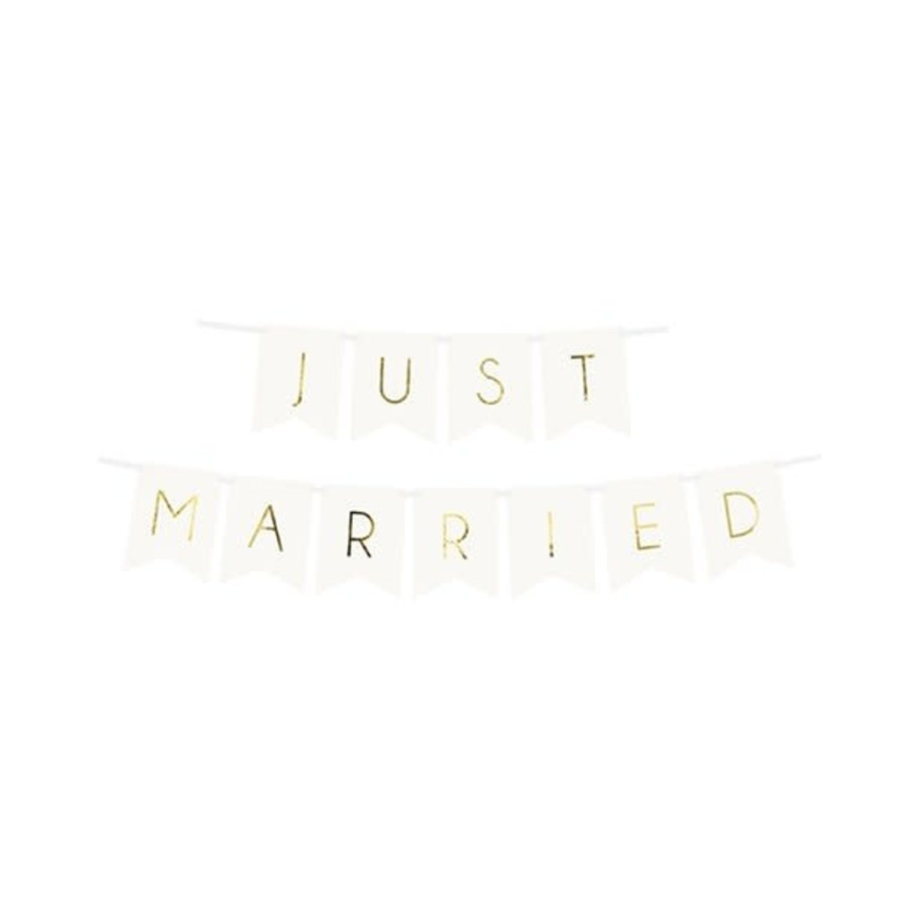 Partydeco Witte 'Just Married' - Slinger