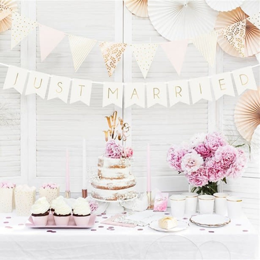 Partydeco Witte 'Just Married' - Slinger