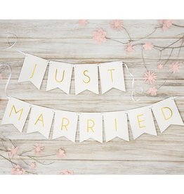Partydeco Witte 'Just Married' - Slinger