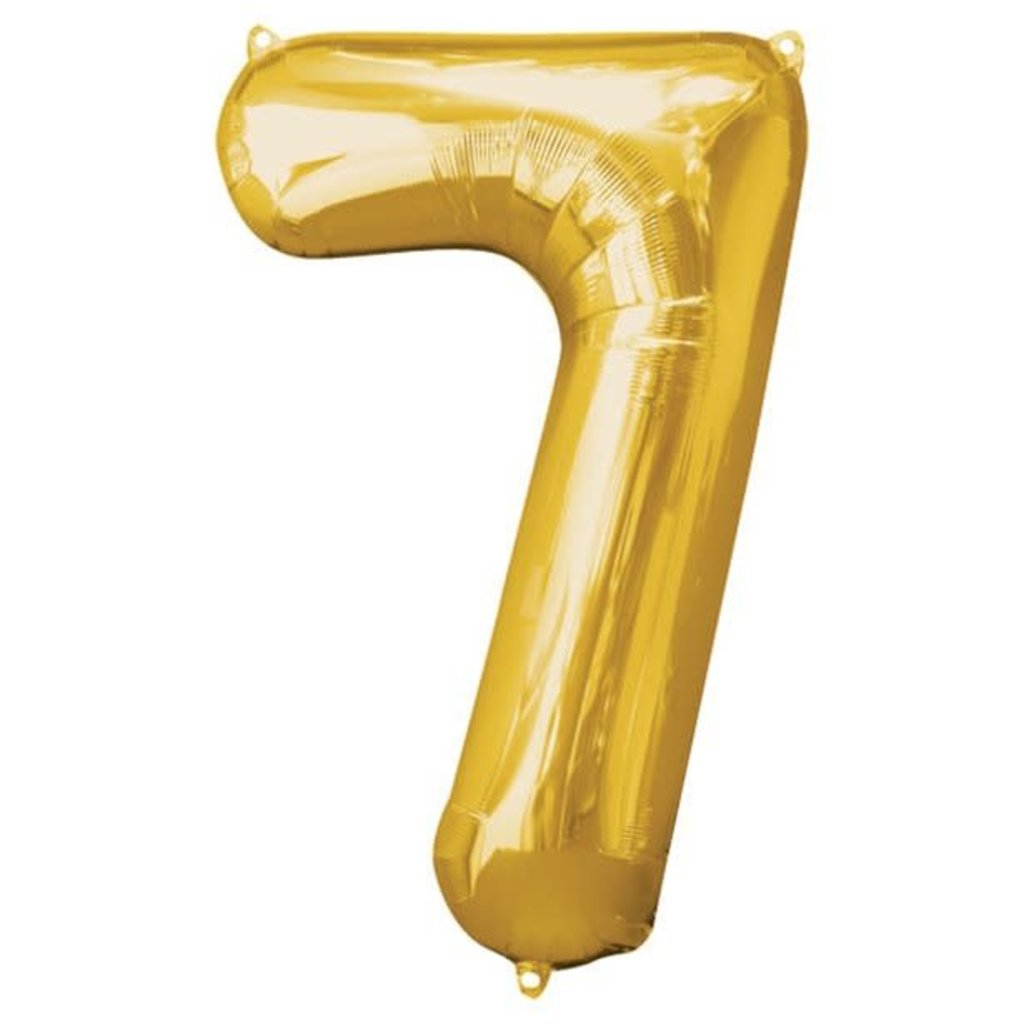 Gouden folieballon - Cijfer 7 - 86cm