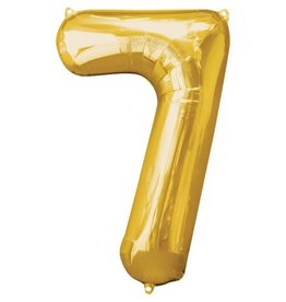 Gouden folieballon - Cijfer 7 - 86cm