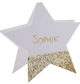 Naamkaartjes Gold glitter star (6st.)