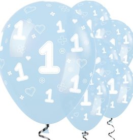 Sempertex 1ste verjaardag ballon blauw - 30 cm (25st)