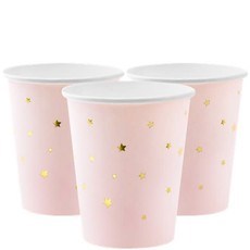 Partydeco Little Star drinkbekers - roze