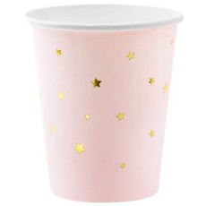 Partydeco Little Star drinkbekers - roze