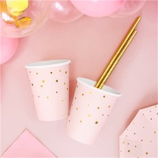 Partydeco Little Star drinkbekers - roze