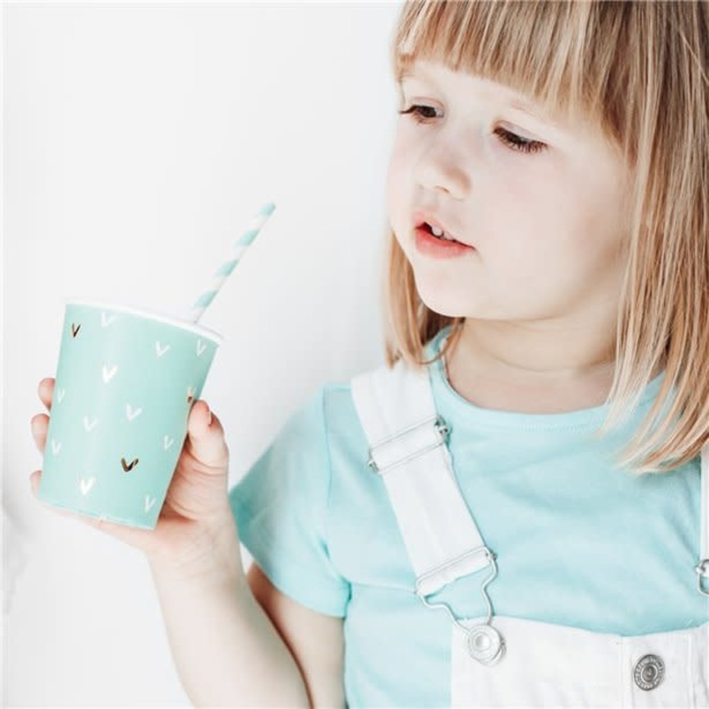 Partydeco Little Star drinkbekers - mint