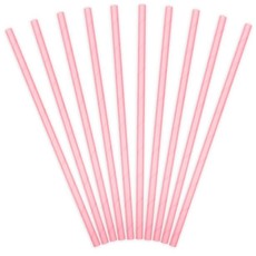 Partydeco Papieren rietjes - roze(10st.)