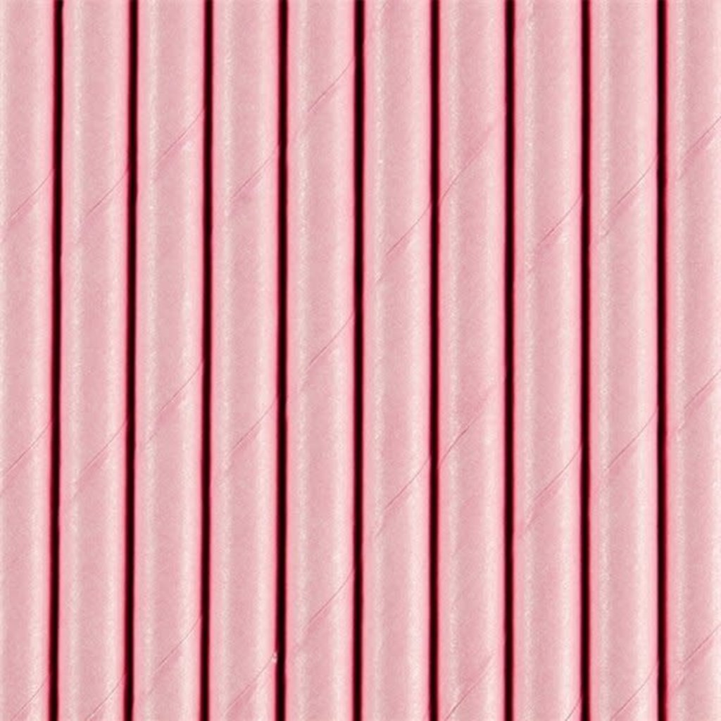 Partydeco Papieren rietjes - roze(10st.)