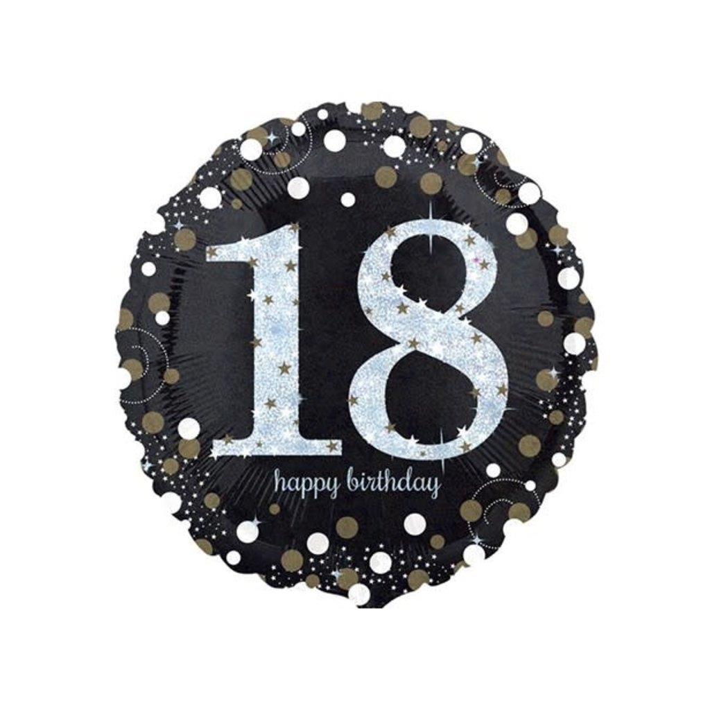 Sempertex Glitter Happy Birthday 18 - Folieballon (45cm)