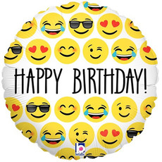 Happy Birthday emoji - Folieballon (45cm)