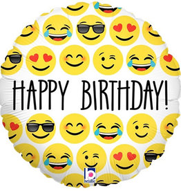 Happy Birthday emoji - Folieballon (45cm)