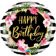 Qualatex Happy Birthday Hibiscus Flower - Folieballon (45cm)