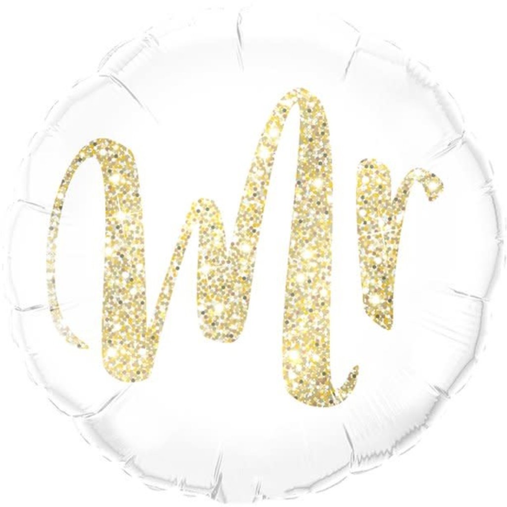 Qualatex Gold Glitter Mr - Folieballon (45cm)