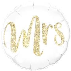 Qualatex Gold Glitter Mrs- Folieballon (45cm)