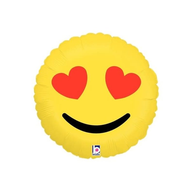 Emoji heart eyes - Folieballon (45cm)