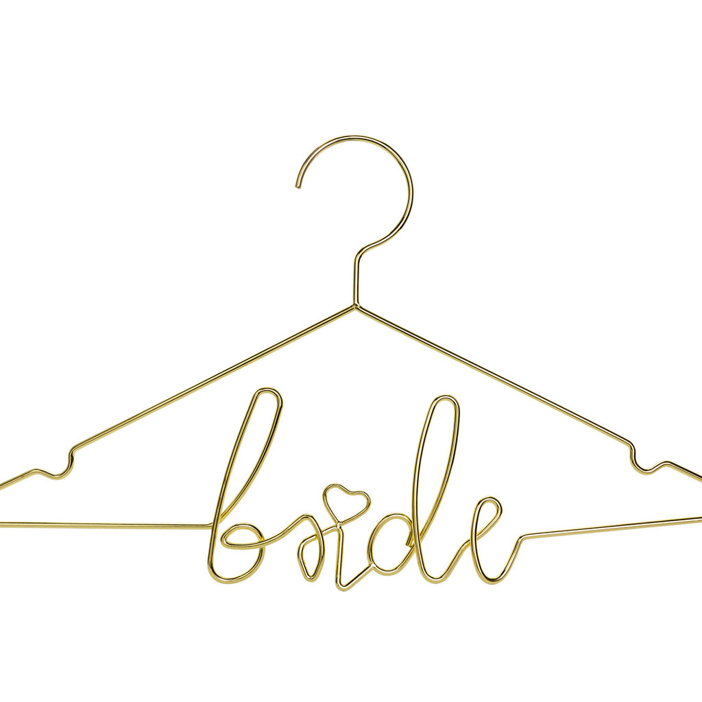 Partydeco Gouden kledijhanger - Bride