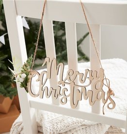 Ginger Ray Houten stoelbordjes Merry Christmas (4st)
