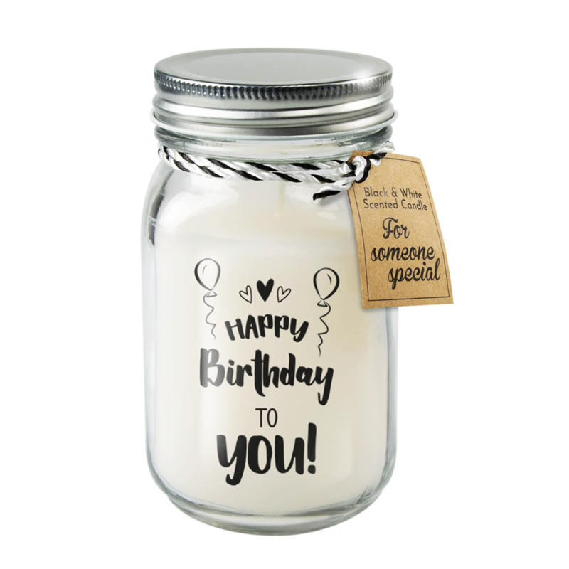 Paper Dreams Black & White scented candle - Happy Birthday