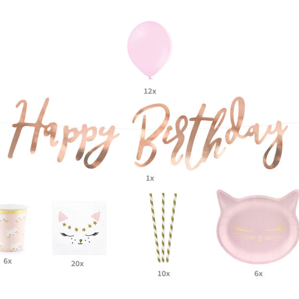Partydeco Happy Birthday - Cat party set