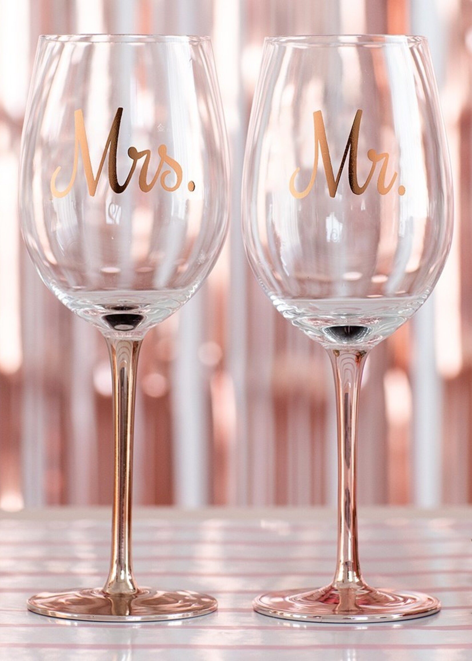 Weddingstar Rose Gold Wijnglas Mr