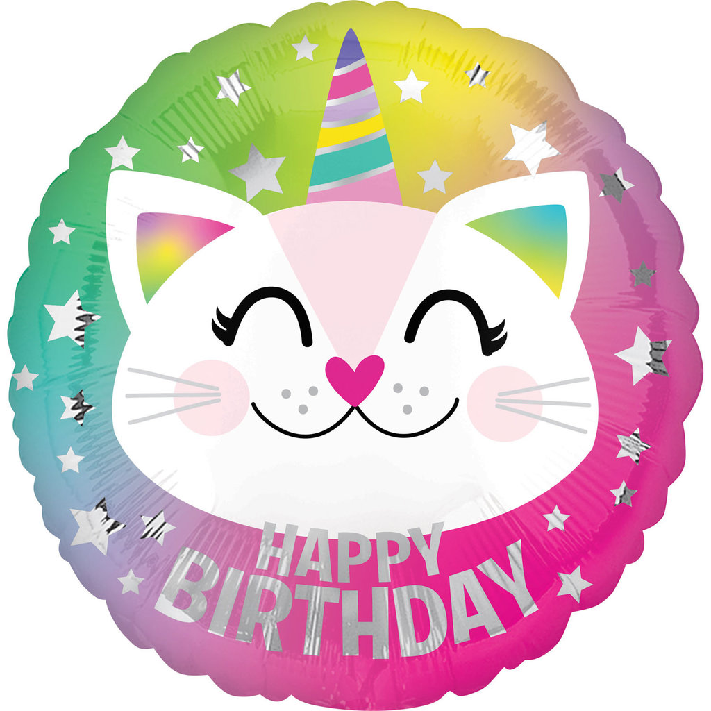 Anagram Happy birthday Caticorn - Folieballon (45cm)