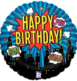 Happy birthday Superhero - Folieballon (45cm)