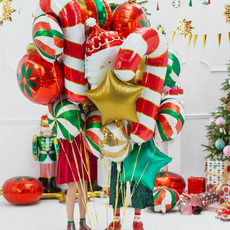 Partydeco Folieballon - Ster (groen) 45cm