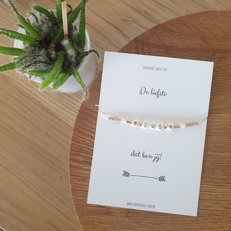 The Wedding & Party Shop Armband - De liefste  zus dat ben jij!