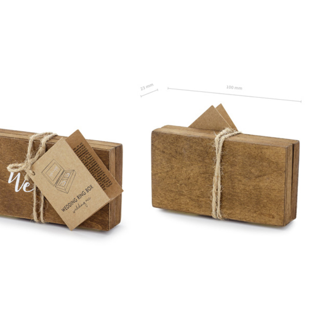 Partydeco Wedding Ring Box (hout)