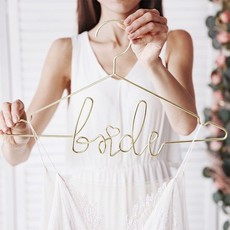 Partydeco Gouden kledijhanger - Bride