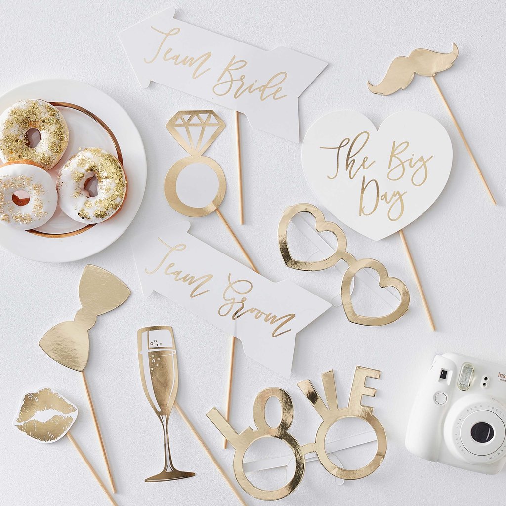 Ginger Ray Gold Wedding - Photobooth props