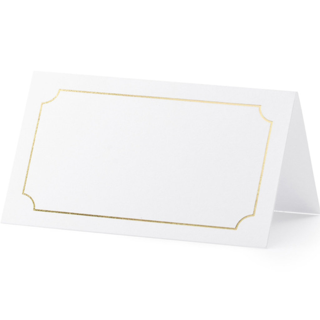 Partydeco Naamkaarten - Gold frame (10st.)