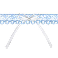 Partydeco Kanten kousenband (blauw)