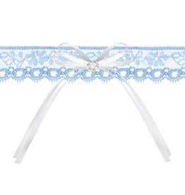 Partydeco Kanten kousenband (blauw)