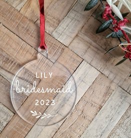 The Wedding & Party Shop Kerstbal plexiglas - Bridesmaid