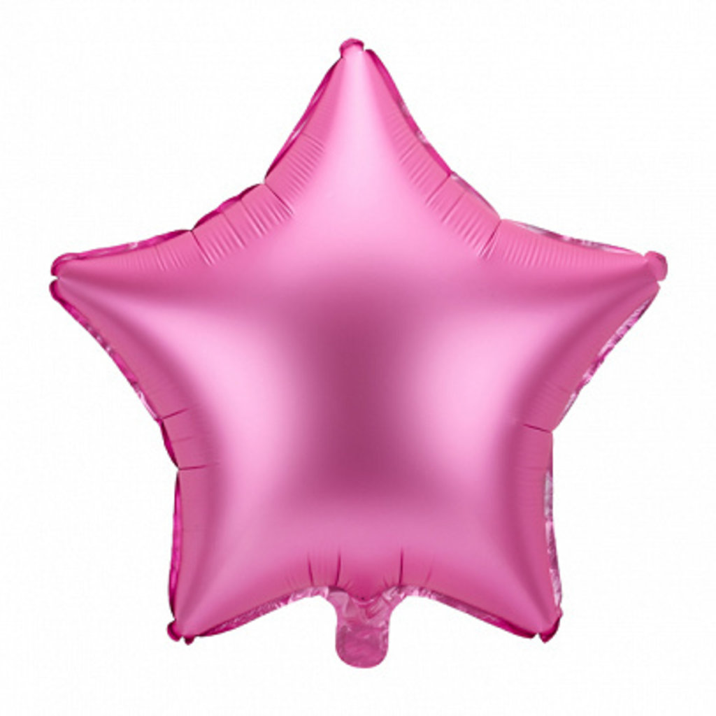Partydeco Folieballon - Ster (roze) 48cm