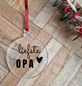 The Wedding & Party Shop Kerstbal plexiglas - Liefste opa