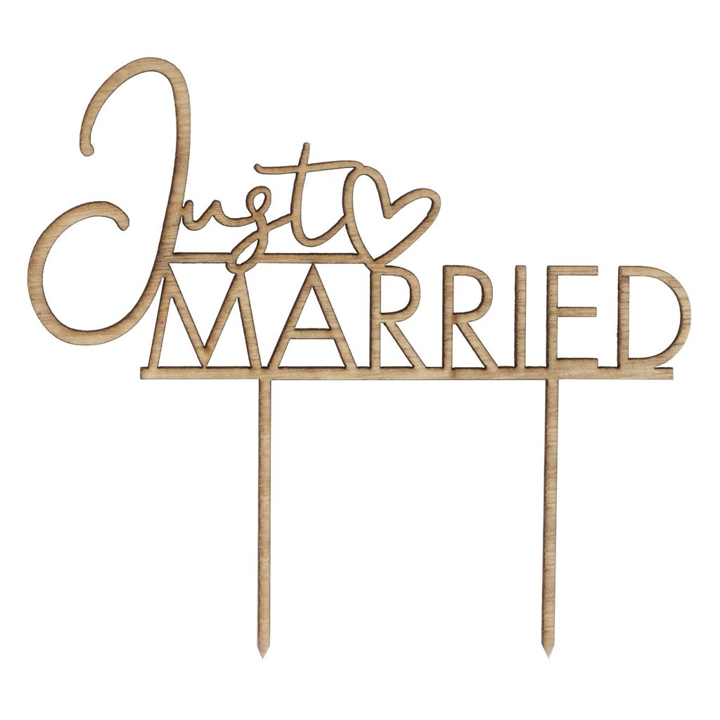 Ginger Ray Sage Wedding - Cake topper - Just Married