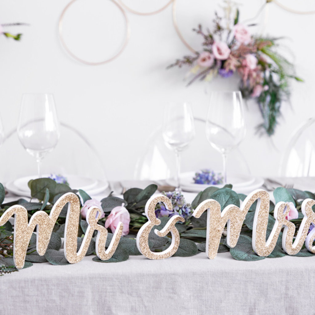 Partydeco Mr & Mrs letters