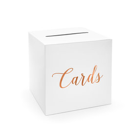 Partydeco Cards - Enveloppendoos (rosegoud/wit)