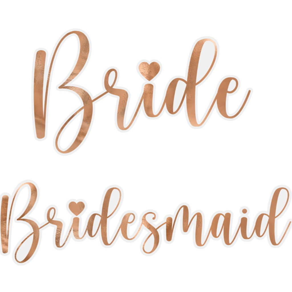 Partydeco  Glas stickers - Bride & Bridesmaid
