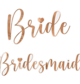 Partydeco Glas stickers - Bride & Bridesmaid