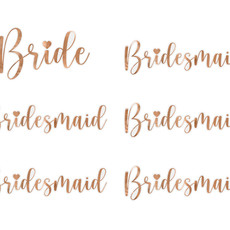 Partydeco  Glas stickers - Bride & Bridesmaid