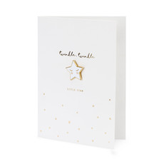 Partydeco Wenskaart met pin - Twinkle Twinkle little star