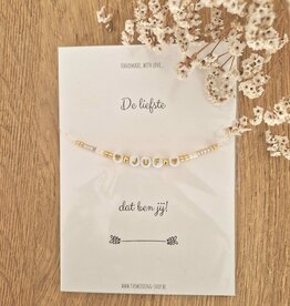 The Wedding & Party Shop Armband - De liefste juf dat ben jij!