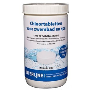Interline Zwembad Interline chloortabletten - 200 grams, 1 kg/ grote xxl tabs