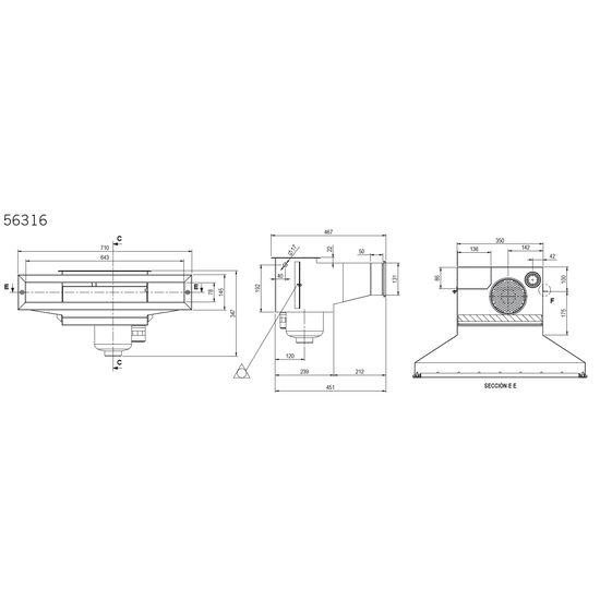 AstralPool RVS 316 SLIM skimmer 650mm Astralpool