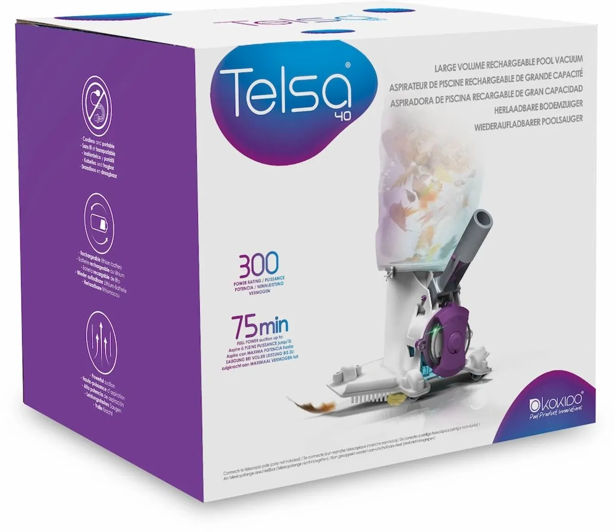 W'eau Telsa 40 elektrische zwembadstofzuiger - Kokido afbeelding