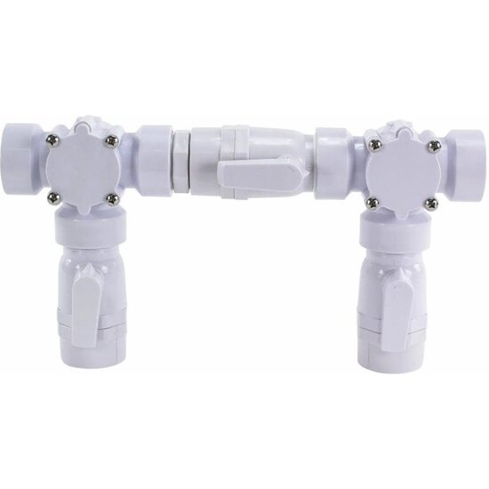 W'eau Bypass klep set ( 2 x 3 weg klep + 2 x slang (91 cm ) )